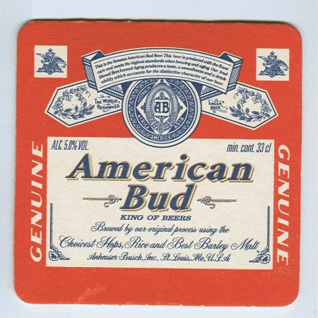 Budweiser   (USA) posavasos Página A