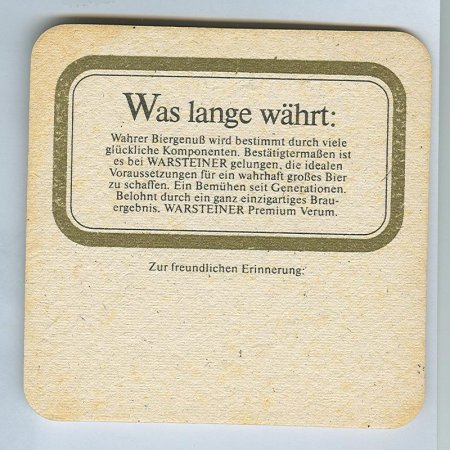 Warsteiner posavasos Página B